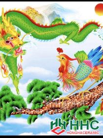 Gạch tranh 3D Rồng phượng